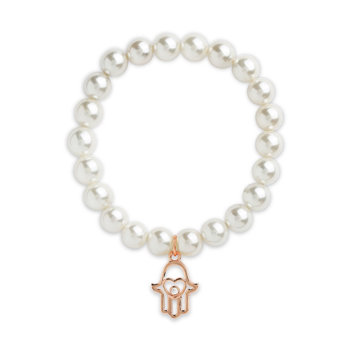 Brass 18k Hamsa Heart Embellishment Bracelet For Women