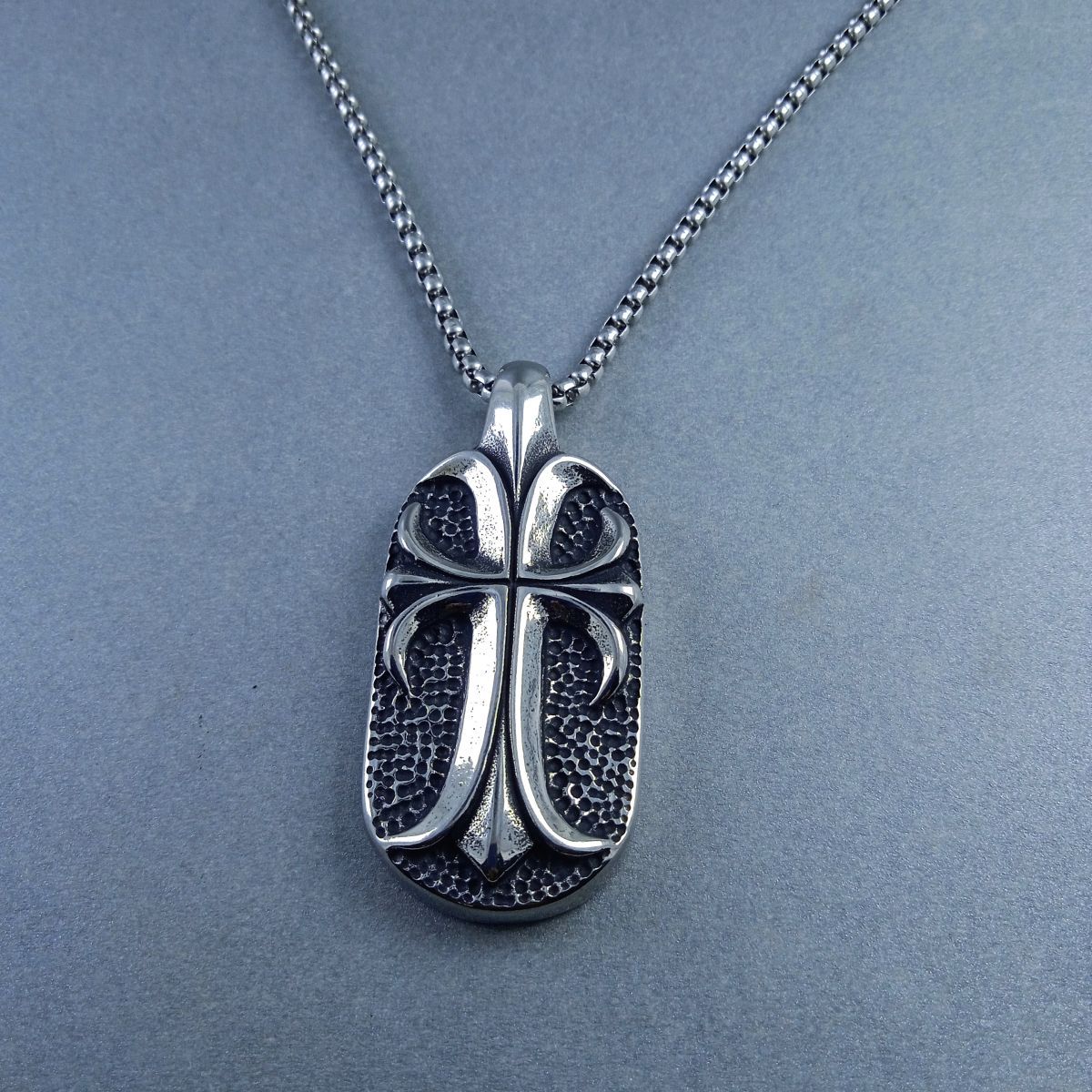 Antique Silver Design Stainless Steel Necklace Pendant Chain