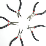 Black Pliers Set Of 5 Needle Nose Bent Nose End Cutting Round Nose Combination Plier Jewellery Making Tools