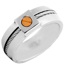 Stylish Surgical Stainless Steel Gold Rhodium Wedding Engagement Band Ring Boys Men
