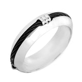 Black Rhodium Plated 316L Surgical Stainless Steel Wedding Engageent Band Ring For Men