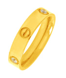 Stylish Surgical Stainless Steel 18K Gold Screw Wedding Engagement Band Ring Boys Men