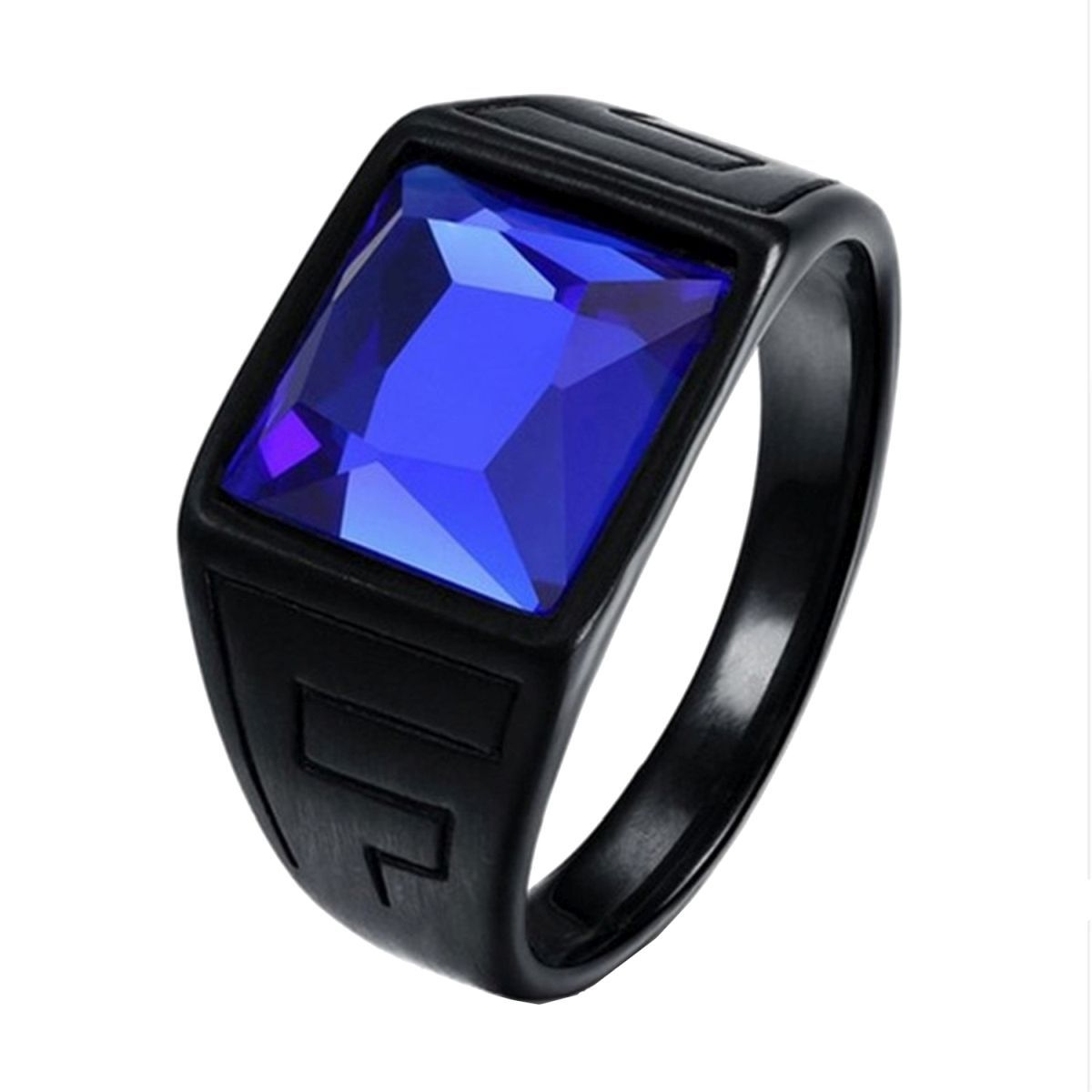 Daily Party Biker Deep Sapphire Blue Black Ring Boys Gents