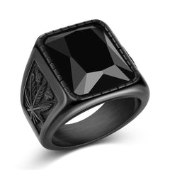 Stylish Daily Party Biker Deep Spinel Black Ring Men Boys Gents