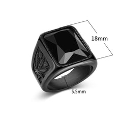 Stylish Daily Party Biker Deep Spinel Black Ring Men Boys Gents