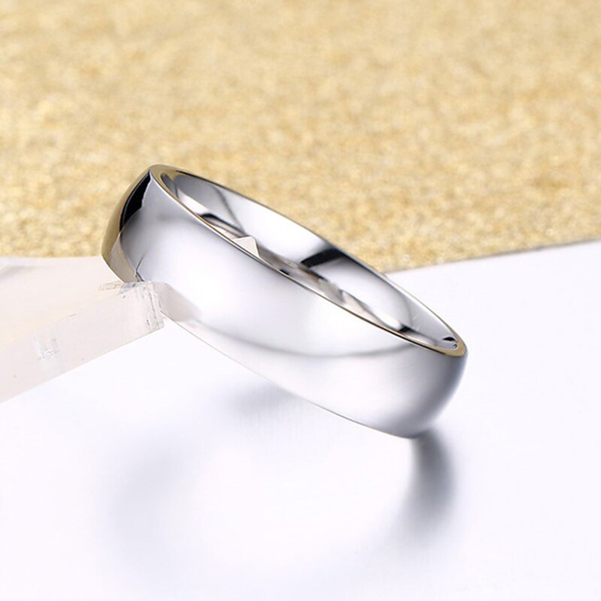 Stylish Promise Stainless Steel Never Fade Silver Band Ring
