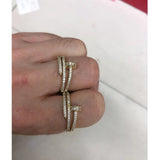 Gold Cubic Zirconia Adjustable Free Size Band Ring Women Gift