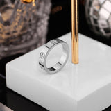 Silver Stainless Steel Band Ring Women Gift