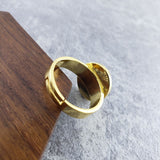 Round Evil Eye White Enamel Gold Adjustable Free Size Band Ring Women Gift