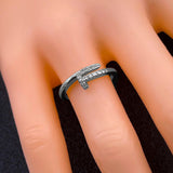 Silver Copper Band Ring Adjustable Free Size For Women