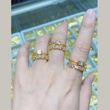 Stylish Baguette American Diamond Gold Ring For Women