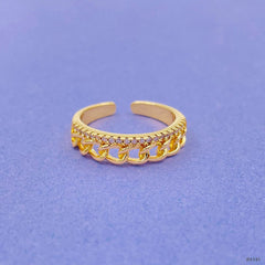 Curb American Diamond Copper Gold Ring For Women