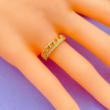 Curb American Diamond Copper Gold Ring For Women