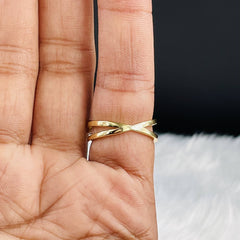 Rainbow Gold Multicolour Copper American Diamond Crystal Band Ring For Women