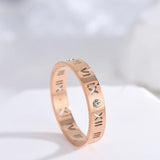 Roman Rose Gold Band Ring For Women Rose Gold