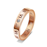 Roman Rose Gold Band Ring For Women Rose Gold