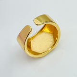 Copper Enamel Blue Gold Butterfly Free Size Adjustable Ring For Women