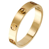 Luxury Screw Stainless Steel Gold Band Ring For Women