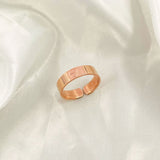 Stainless Steel Screw Rose Gold Adjustable Band Ring For Women