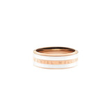 Stainless Steel Enamel Rose Gold White Band Ring For Women