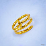 Stainless Steel Layered Nail 18KGold Ring for Women