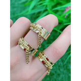 Copper Gold Curb Free Size Adjustable Band Ring For Women