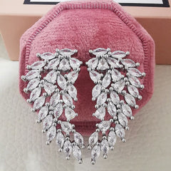 Grapevine Marquise Cubic Zirconia 18K Gold Copper Free Size Ring Women