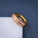Invisible Set Baguette Cubic Zirconia 18K Gold Copper Ring For Women