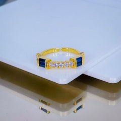 Smart Emerald Green Cubic Zirconia 18K Gold Open Back Ring for Women