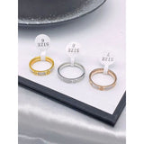 White Mother of Pearl Screw 18K Rose Gold Stainless Steel Band Ring For Women