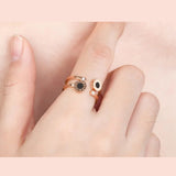 Roman Numbers Double Circle 18K Rose Gold Stainless Steel Ring for Women