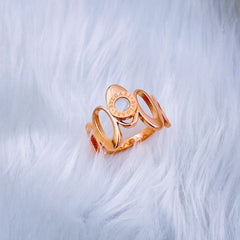 Roman Numbers Mother of Pearl 18K Rose Gold Stainless Steel Ring for Women