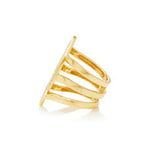 Origami Triangle Cut Out 18K Glossy Gold Anti Tarnish Free Size Ring for Women