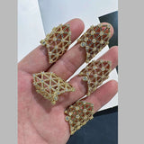 Criss Cross Mesh Multi Color Cubic Zirconia 18K Gold Anti Tarnish Free Size Ring For Women