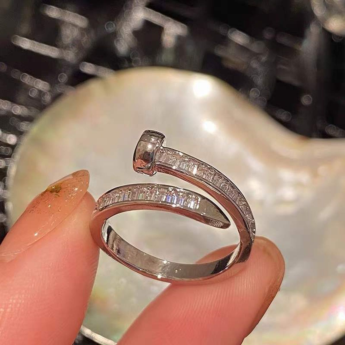 1.05ctw Natural Diamond Nail Ring Set In 14k Yellow Gold – Liori Diamonds