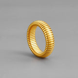 Cobra Snake 18K Gold Anti Tarnish Stainless Steel Stretchable Ring for Women