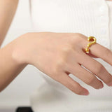 Question Mark 18K Gold Anti Tarnish Adjustable Free Size Ring For Women