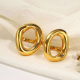 Oval 18K Gold Anti Tarnish Free Size Ring For Women