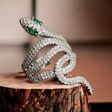 Snake Cubic Zirconia Crystal 18K Rose Gold Anti Tarnish Ring For Women