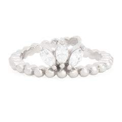 Marquise Cut Solitaire Cubic Zirconia Gold Copper Adjustable Ring for Women