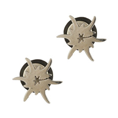 Stainless Steel Mens Ear Stud Pair Earring High Polish Star Bust