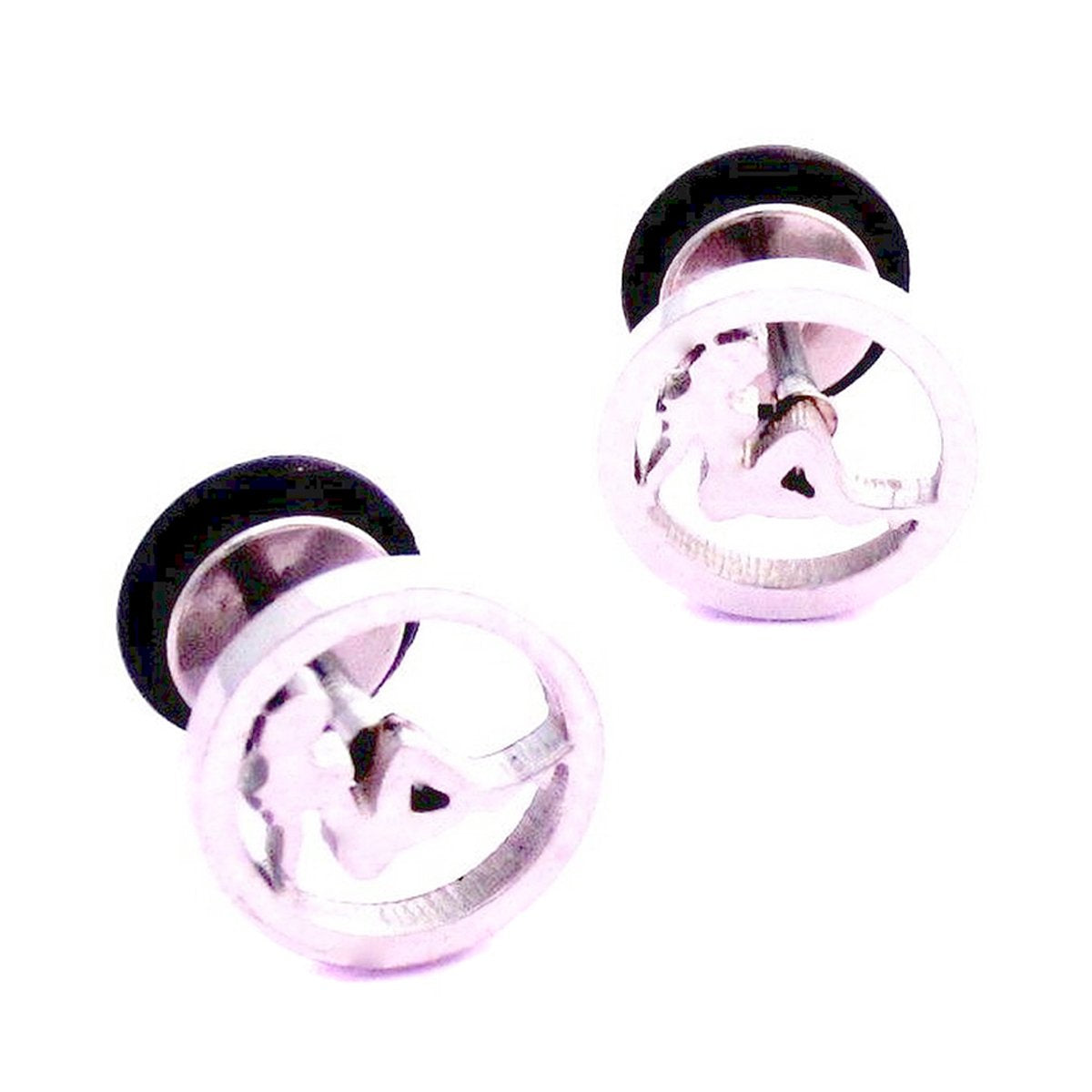 316L Surgical Stainless Steel Mens Boys Ear Stud Pair Earring Lady
