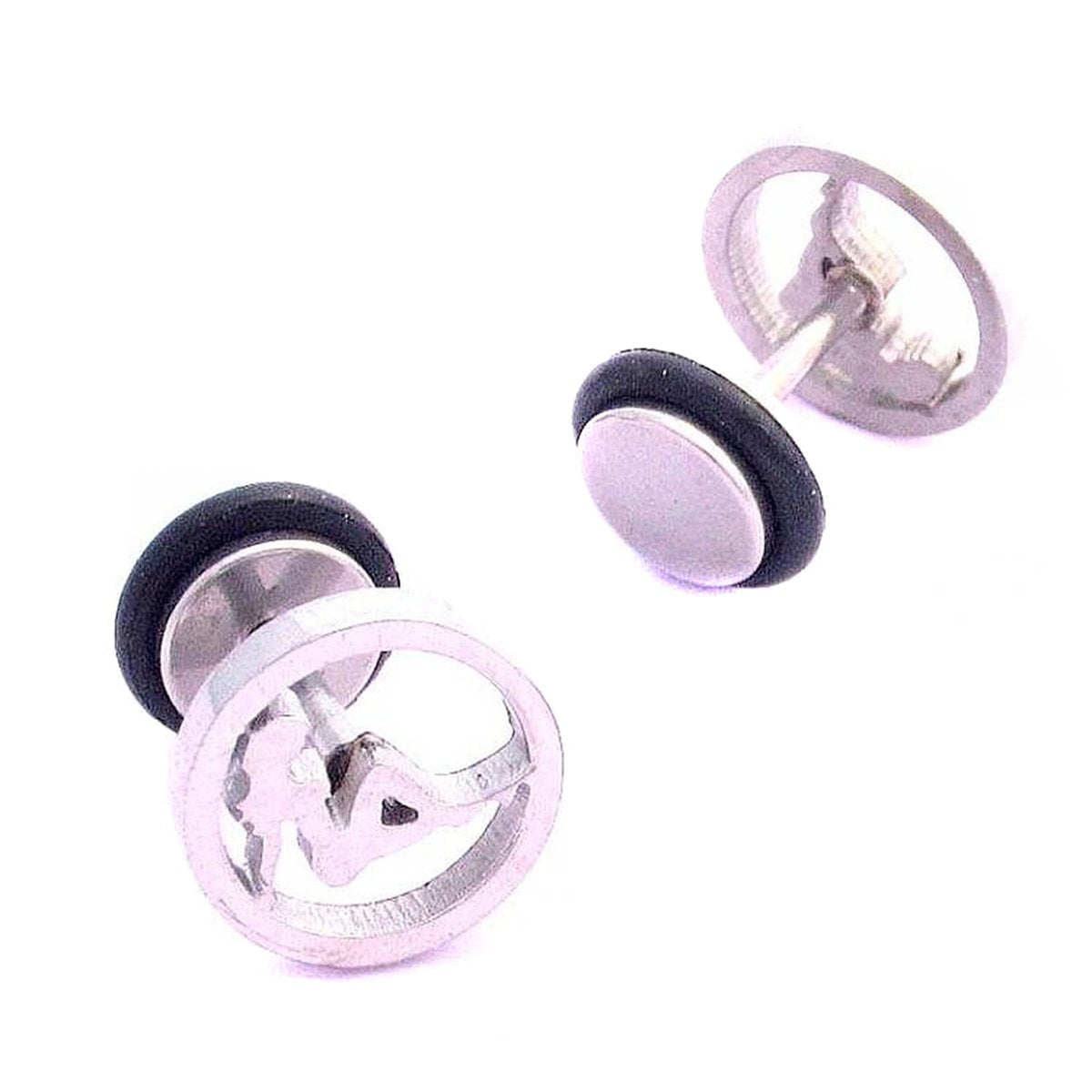 316L Surgical Stainless Steel Mens Boys Ear Stud Pair Earring Lady
