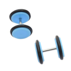 Neon Blue Plastic Pair Stud Earring For Men