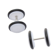 Neon White Plastic Pair Stud Earring For Men