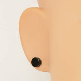 Dual Magnet 8 Mm Stainless Steel Black Non Pierced Stud Earring Pair