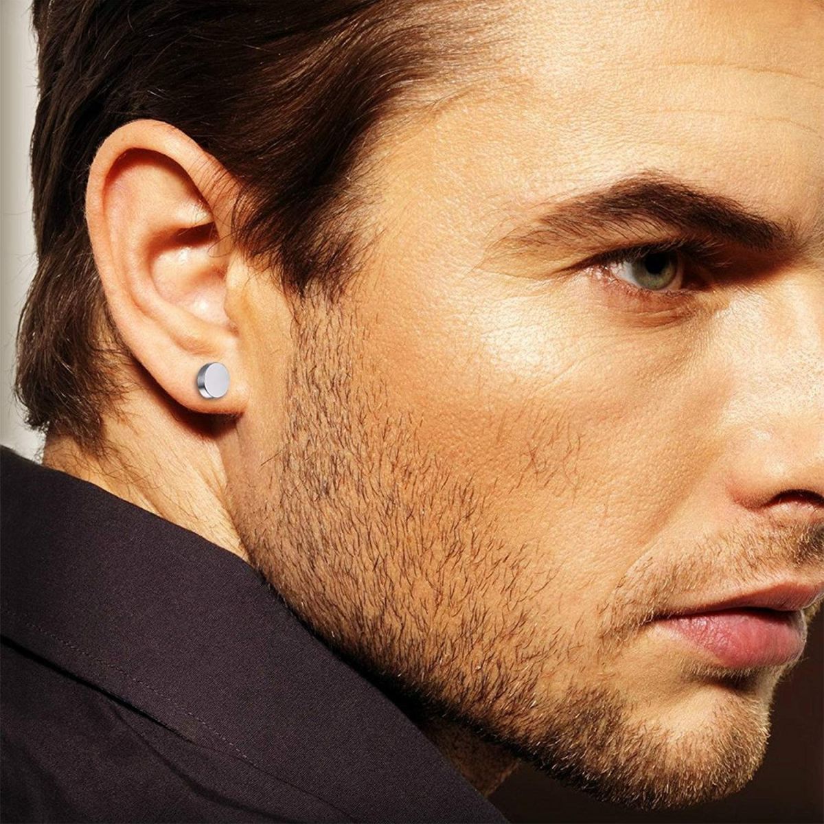 Dumbell Barbell 6 Mm Stainless Steel Silver Ear Stud Earring Pair