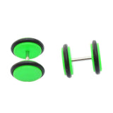 Biker Light Green Plastic Pair Stud Earring For Men Gift
