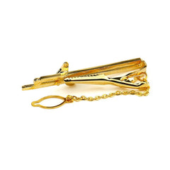 Music 18K Gold Rhodium Cz Formal Shirt Tie Pin Clip Branded Gift Box