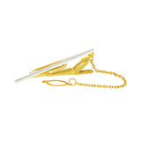 Plain 18K Gold Cz Formal Shirt Tie Pin Clip For Men